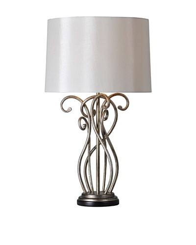 Vesey Table Lamp, Silver Leaf