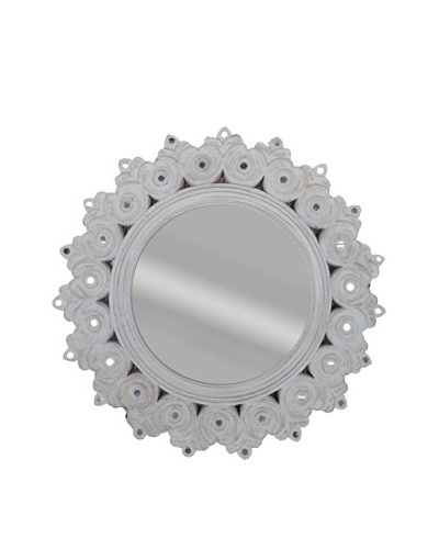 Sunflower Mirror, White