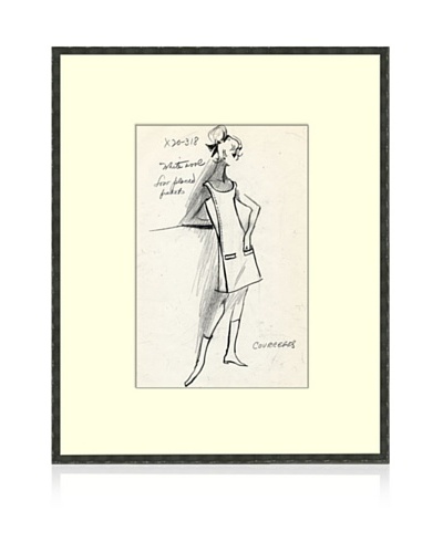 Print of Courrèges Women's Fashion Sketch Circa 1968