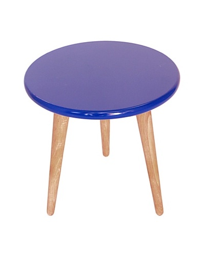 High Lacquer Stool, Cobalt Blue