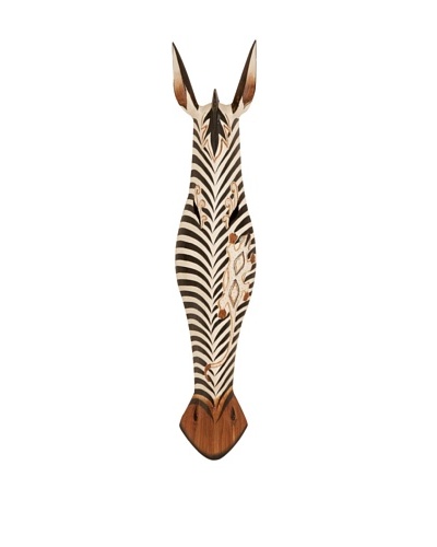 Carved Wooden Zebra Mask