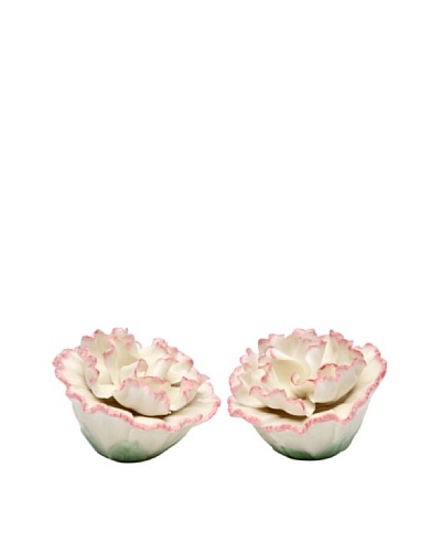 Porcelain Carnation Salt & Pepper Shaker Set