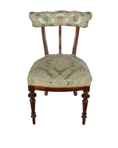 Late 1800s Parlor Chair, Brown/Green/Gold