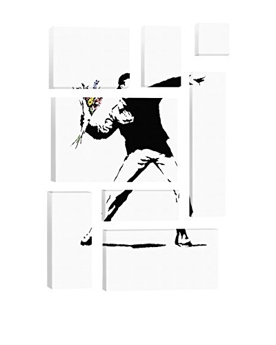 Banksy Rage, Flower Thrower 8-Piece Giclée On Canvas