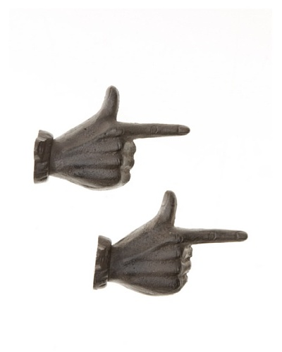 Set of 2 Iron Finger Hooks, Brown