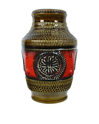 1960s West Germany Vase, Brown/Red