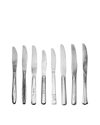 Vintage Mixed Set of 8 Multi-Patterned Knives, c.1950s