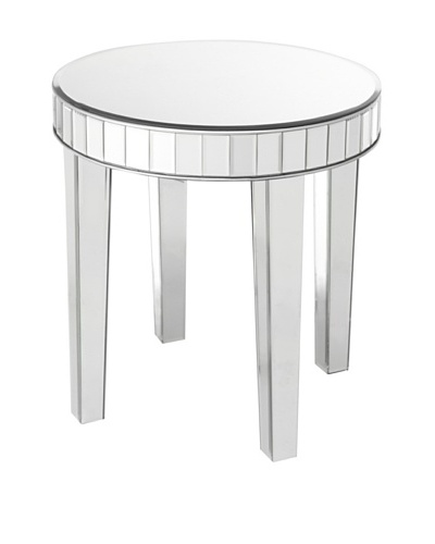 Lolita Mirror-Detailed Side Table, Silver