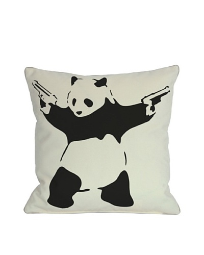 Banksy Panda with Guns Pillow