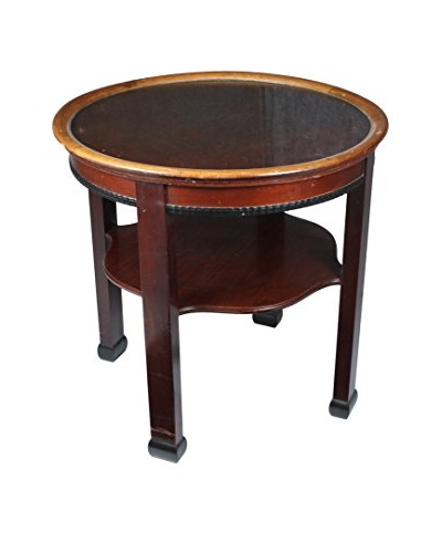 Round Library Table, Brown