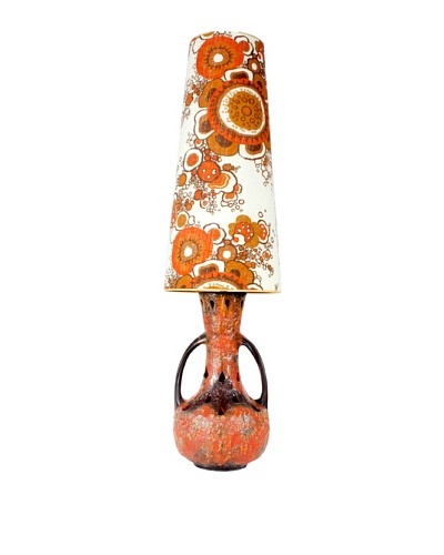 Mid-Century Modern Lamp, Orange/Brown/Cream