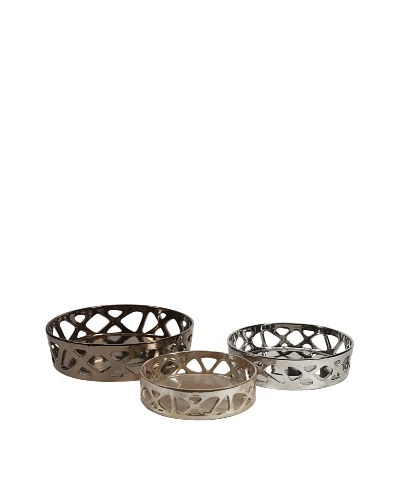 Set of 3 Geometric Cutwork Trays