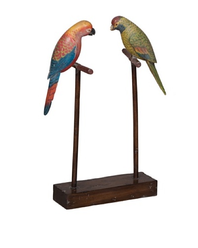 Carved Parrots on Stand