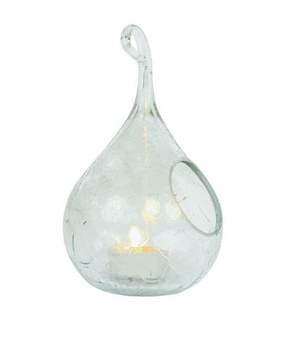 Small Scrappy Glass Candle Teardrop, Clear