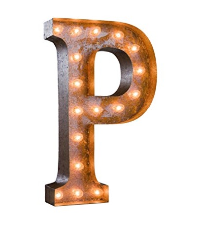 24″ Vintage-Inspired Letter P Marquee Light