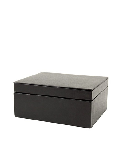 Mens Jewelry Chest, Black Leather