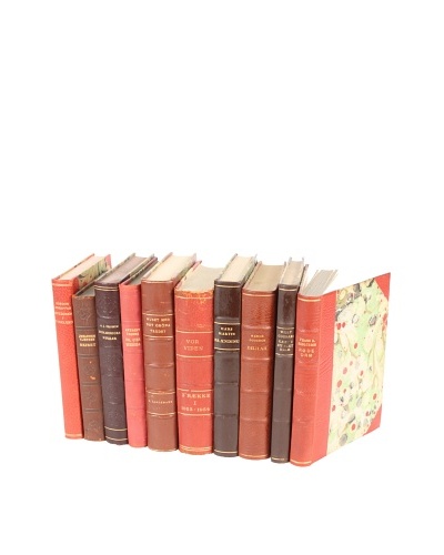 Set of 10 Vintage Leather Books VI