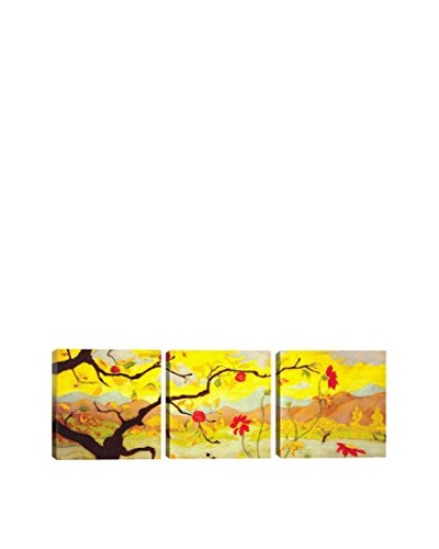 Paul Ranson Apple Tree With Red Fruit (Panoramic) 3-Piece Canvas Print
