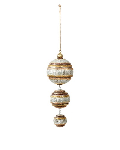 Three-Ball Dangling Ornament, Silver/Gold