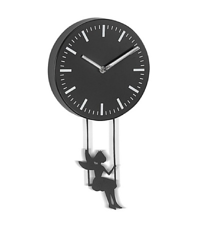 Girl Swinging Metal Pendulum Wall Clock, 10″As You See