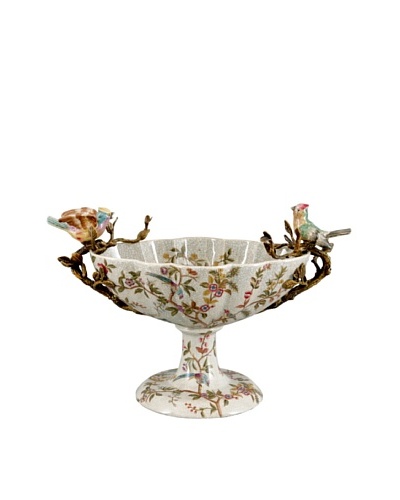 Emma Garden Porcelain Centerpiece with Birds