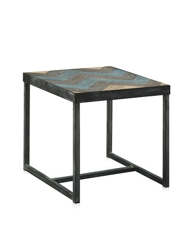 Miri Side Table, Antique Black/Green/Old Elm
