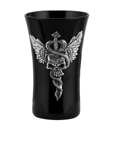 Winged Skull Pierced by Knife with Snakes Shot Glass