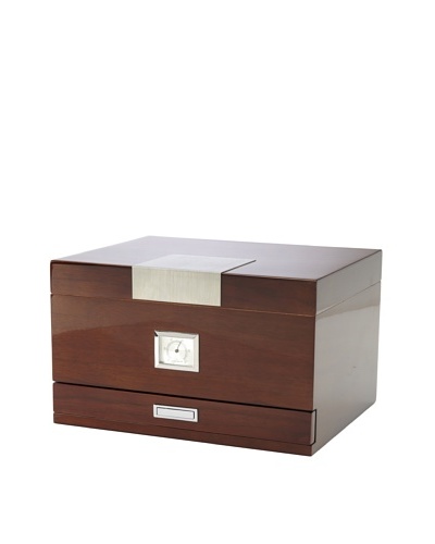 Lacquered Wood Humidor, Brown