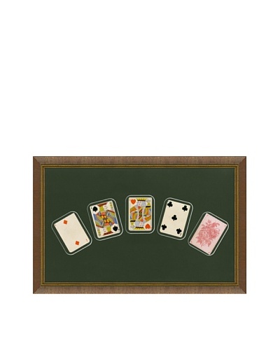 Framed Set of 5 Antique Playing Cards