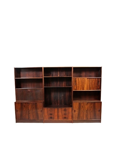 Set of 6 Mid-Century Rosewood Modular Units, Brown