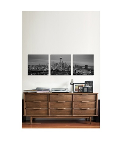 Seattle Panoramic Giclée Canvas Print Triptych