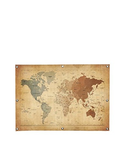 Map of the World III by Michael Tompsett Canvas Print