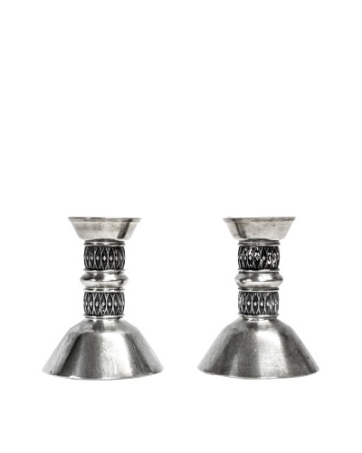 Vintage Sterling Silver Short Candlestick Holders, c.1940s