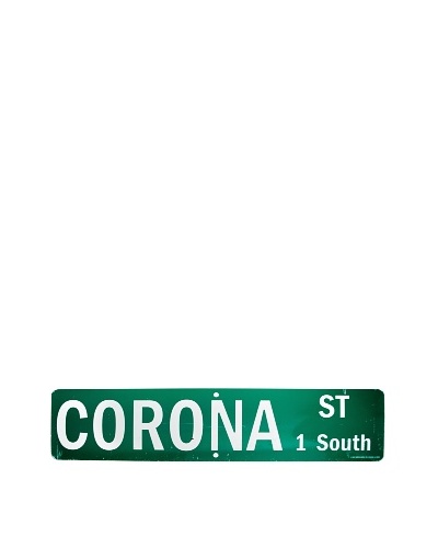 Vintage Circa 1950's Corona St. 1 South Street Sign