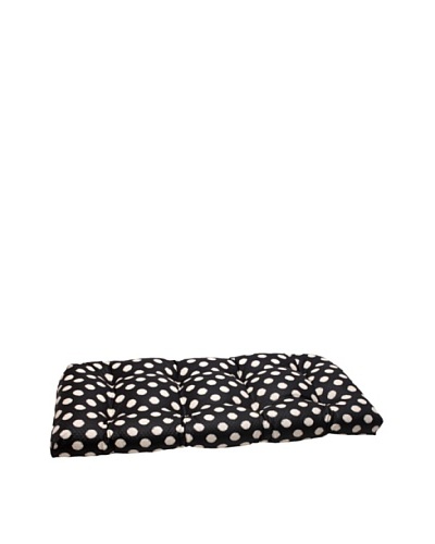 Waverly Sun-n-Shade Solar Spot Ebony Wicker Loveseat Cushion [Black/Cream]
