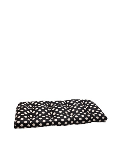 Waverly Sun-n-Shade Solar Spot Ebony Wicker Loveseat Cushion [Black/Cream]