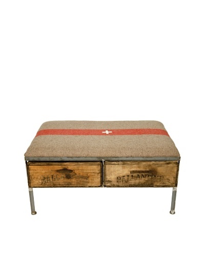 Nicolas Large Box Repurposed Crate Storage Bench