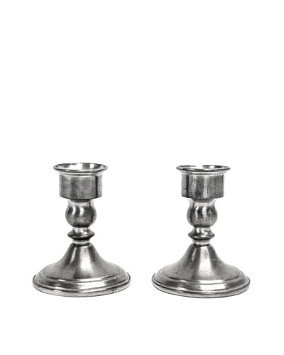 Vintage Sterling Silver Short Candlestick Holders, c.1940s