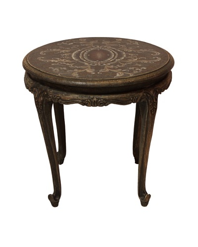 Livia Round Accent Table, Grey/Smoke