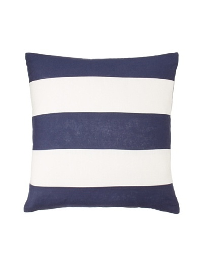 Bold Stripe Throw Pillow, Navy/Off-White, 18 x 18