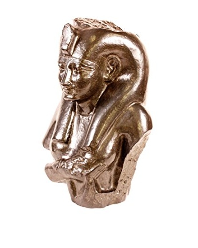 East German Pharaoh Sculpture, Metallic