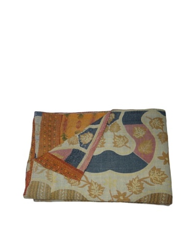 Vintage Navneet Kantha Throw, Multi, 60 x 90