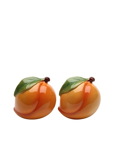 Ceramic Peach Salt & Pepper Shaker Set