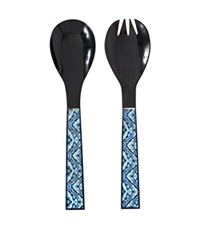 Bazaar Salad Servers, Blue