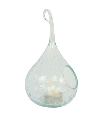 Large Scrappy Glass Candle Teardrop, Clear