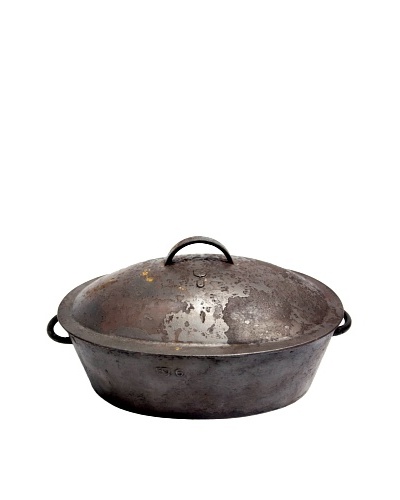 Vintage Cast Iron Oval Dutch Oven, c. 1900s