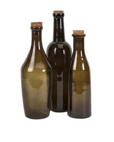 Set of 3 Euro Wine Bottles