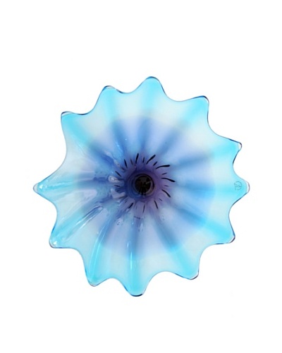 Hand Blown Glass Aqua/Eggplant Wall Plate