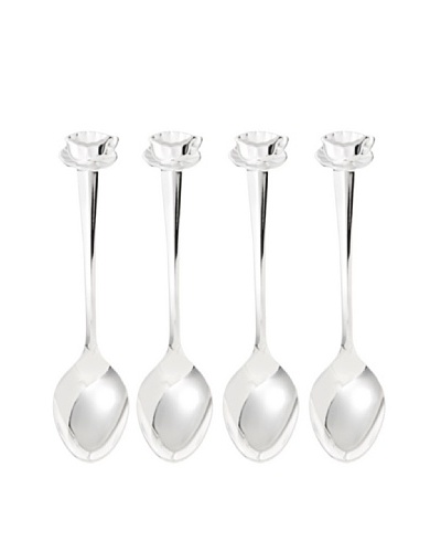 Set of 4 Silver Plated Cup & Saucer Demitasse Spoons