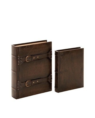 Set of 2 Decorative Wood Books